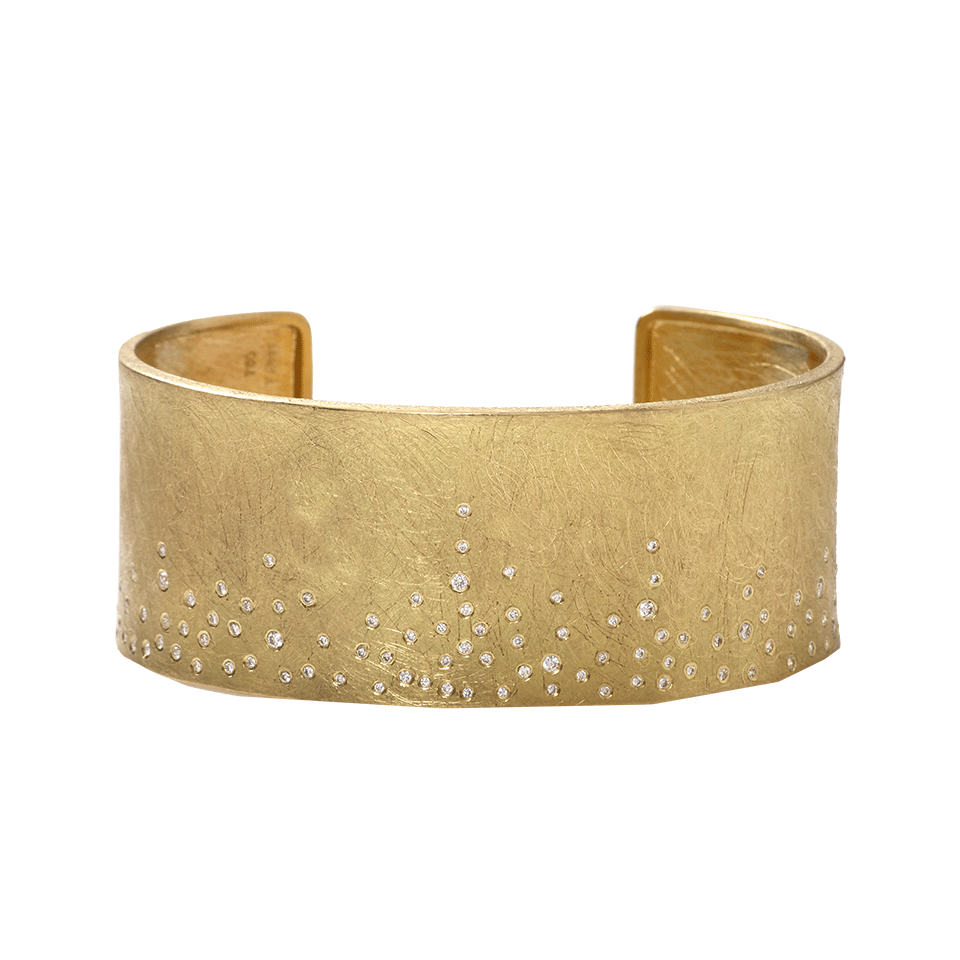 TODD REED-Diamond Sprinkle Cuff-YELLOW GOLD