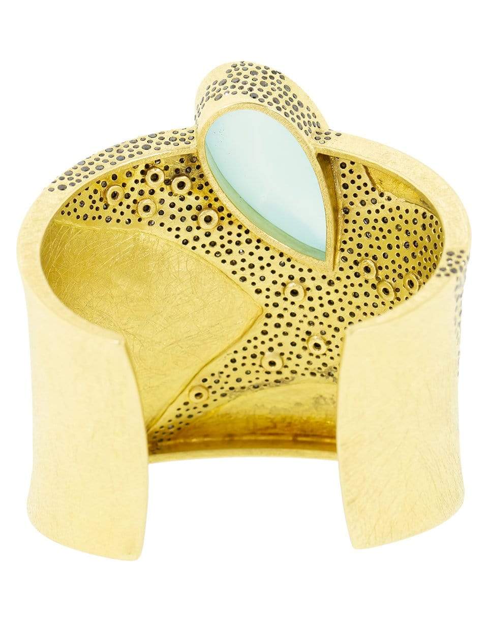 TODD REED-Gem Silica and Black Diamond Cuff-YELLOW GOLD