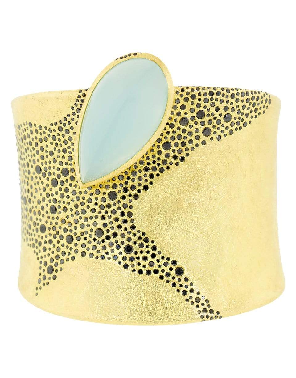 TODD REED-Gem Silica and Black Diamond Cuff-YELLOW GOLD