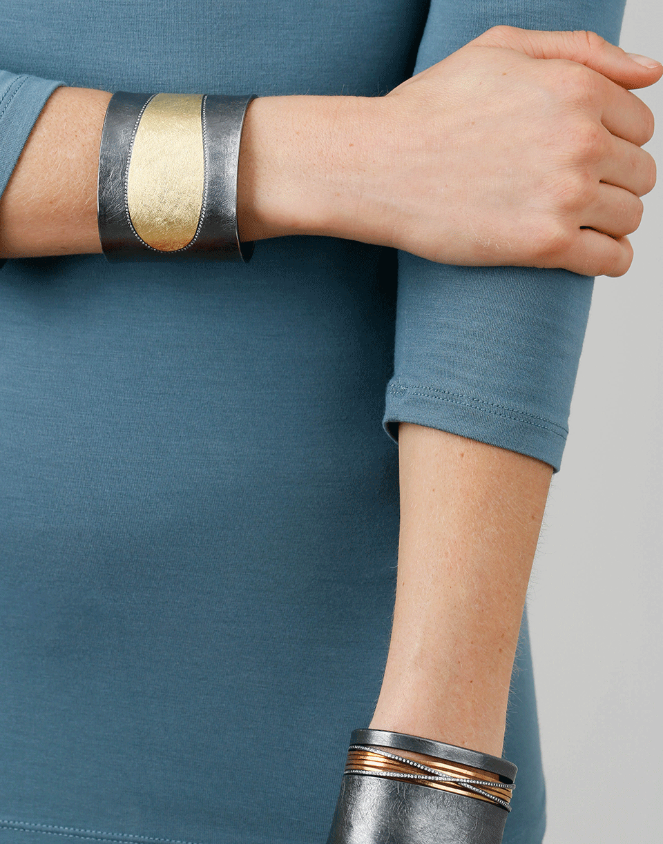 TODD REED-White Diamond Cuff Bracelet-YELLOW GOLD