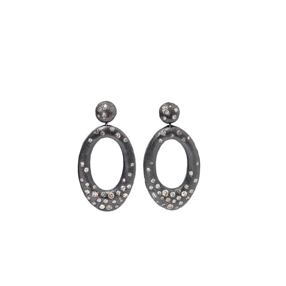 TODD REED-White And Cognac Diamond Earrings-SILVER