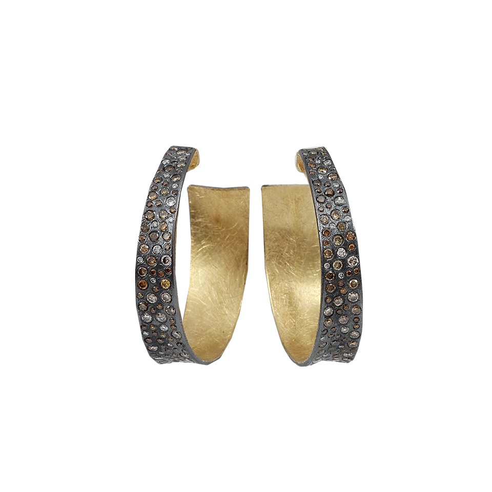TODD REED-Autumn Diamond Hoop Earrings-YELLOW GOLD