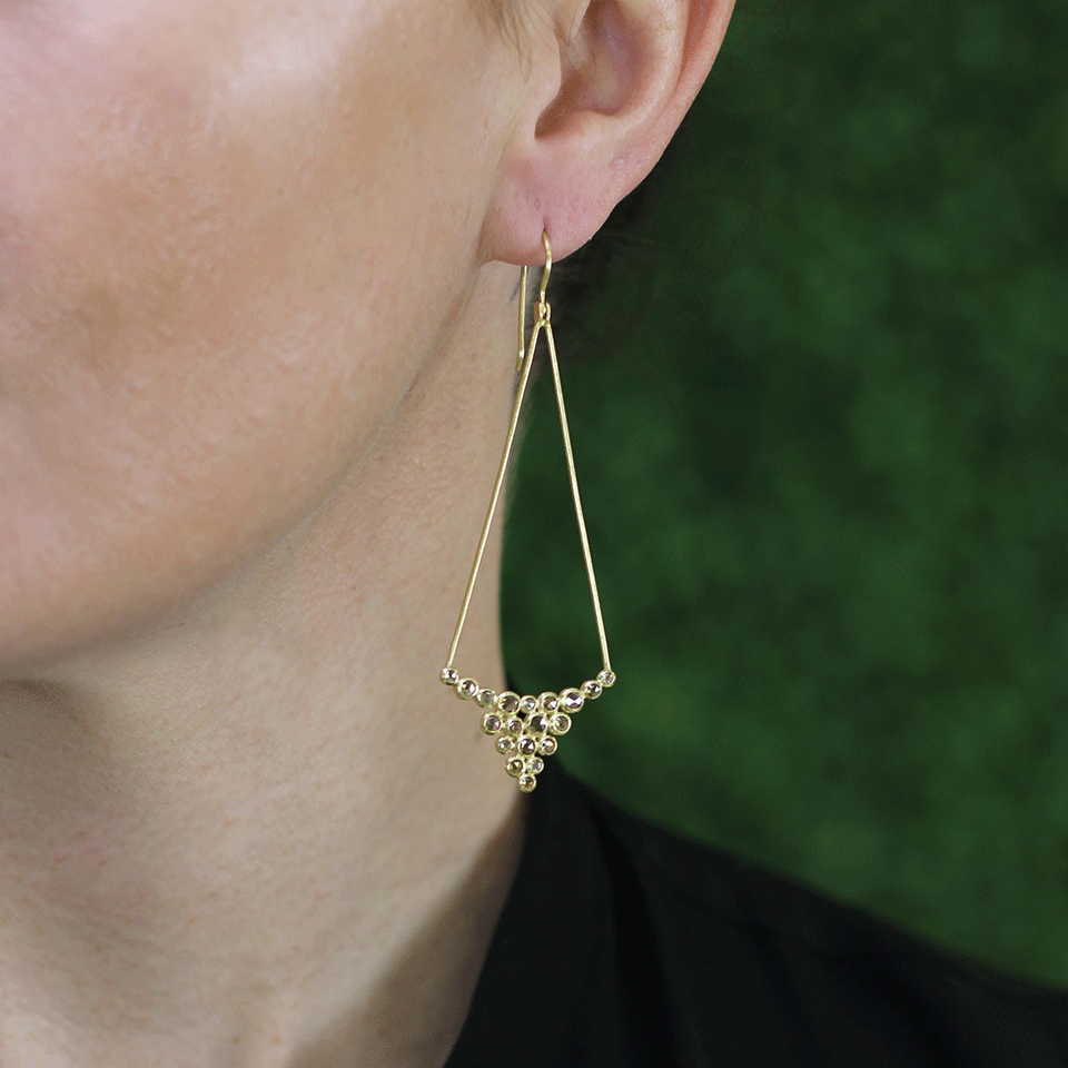 TODD REED-Brown Diamond Drop Earrings-YELLOW GOLD