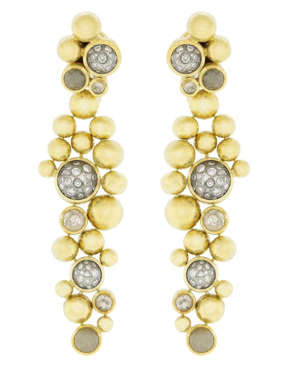 TODD REED-Cabochon Diamond Earrings-YELLOW GOLD