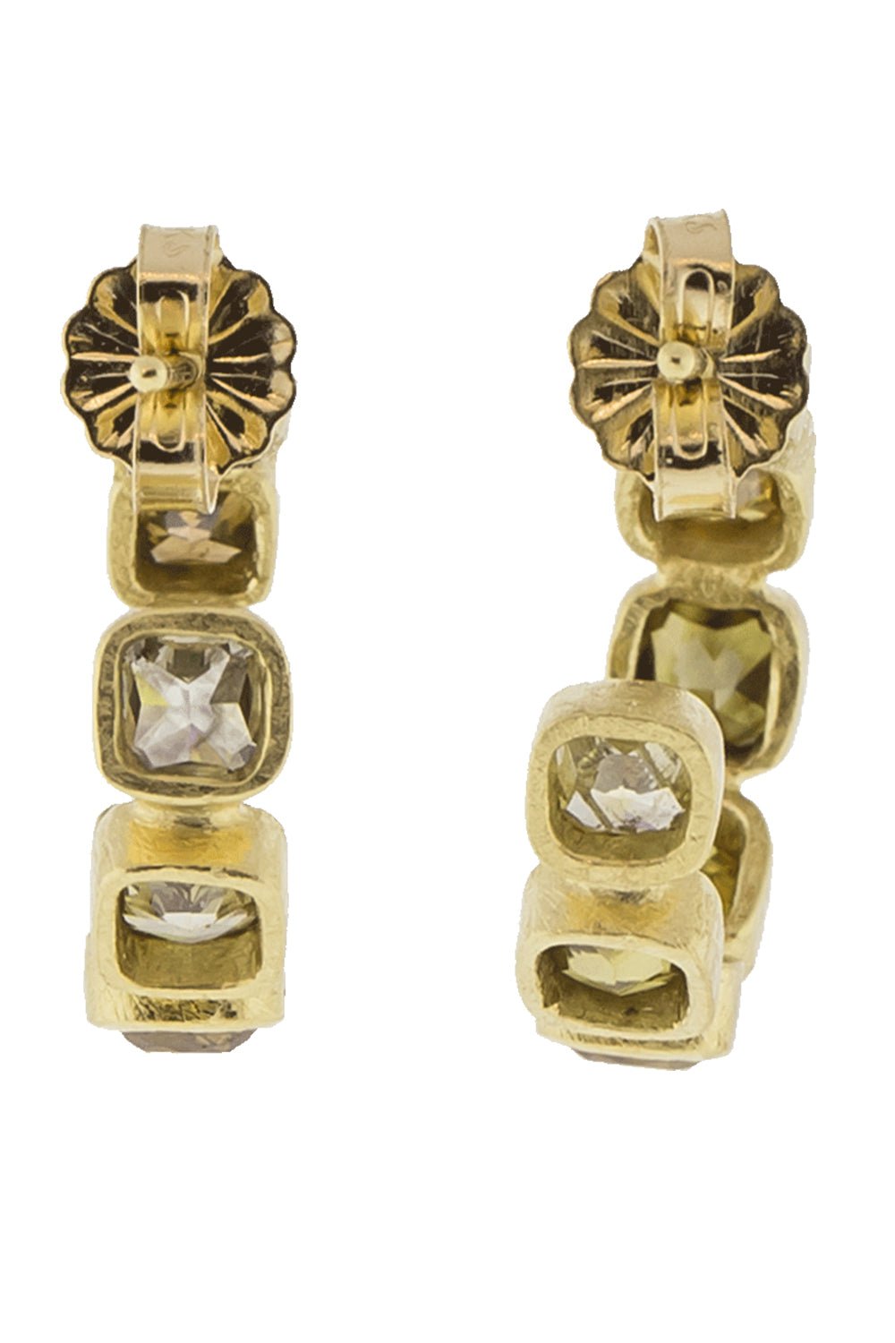 TODD REED-Diamond Hoop Earrings-YELLOW GOLD