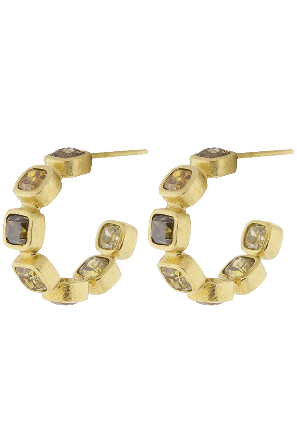 TODD REED-Diamond Hoop Earrings-YELLOW GOLD