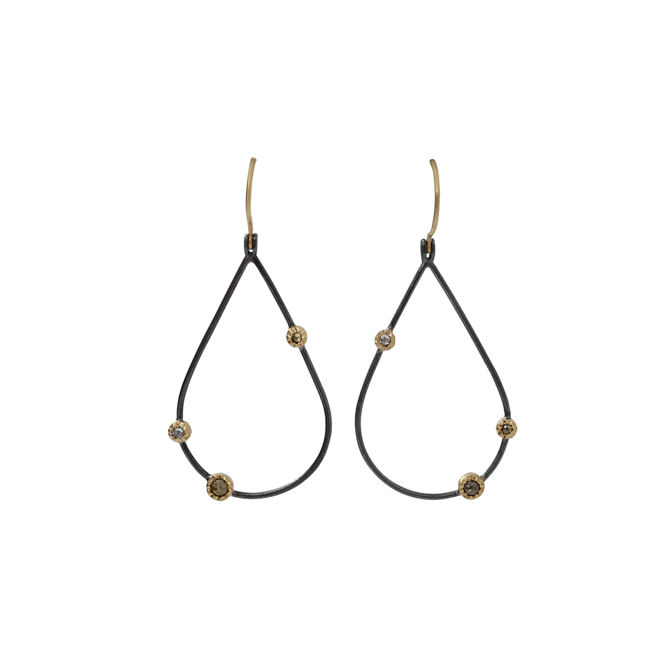 TODD REED-Openwork Teardrop Diamond Earrings-YELLOW GOLD