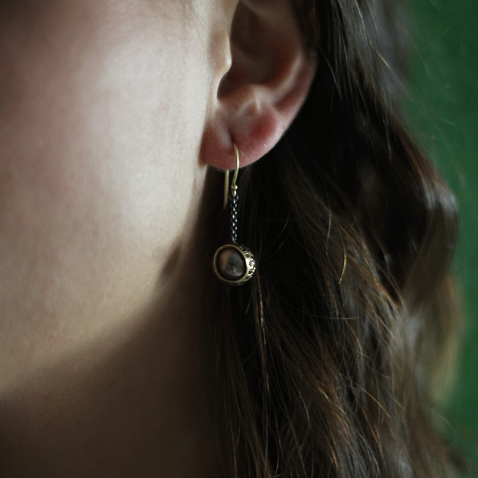 TODD REED-Tahitian Pearl Drop Earrings-YELLOW GOLD