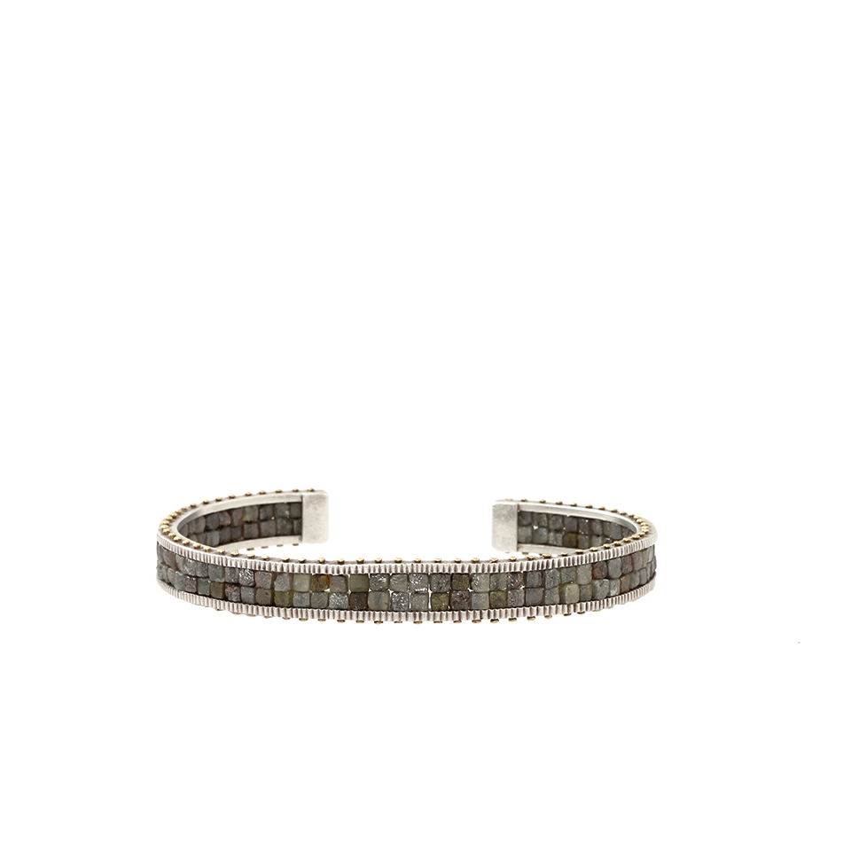 TODD REED-Raw Diamond Cuff Bracelet-SILVER