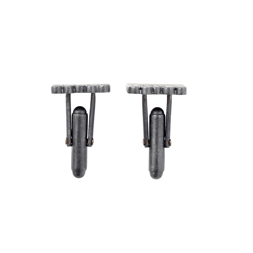 TODD REED-Silver Diamond Cufflinks-SILVER