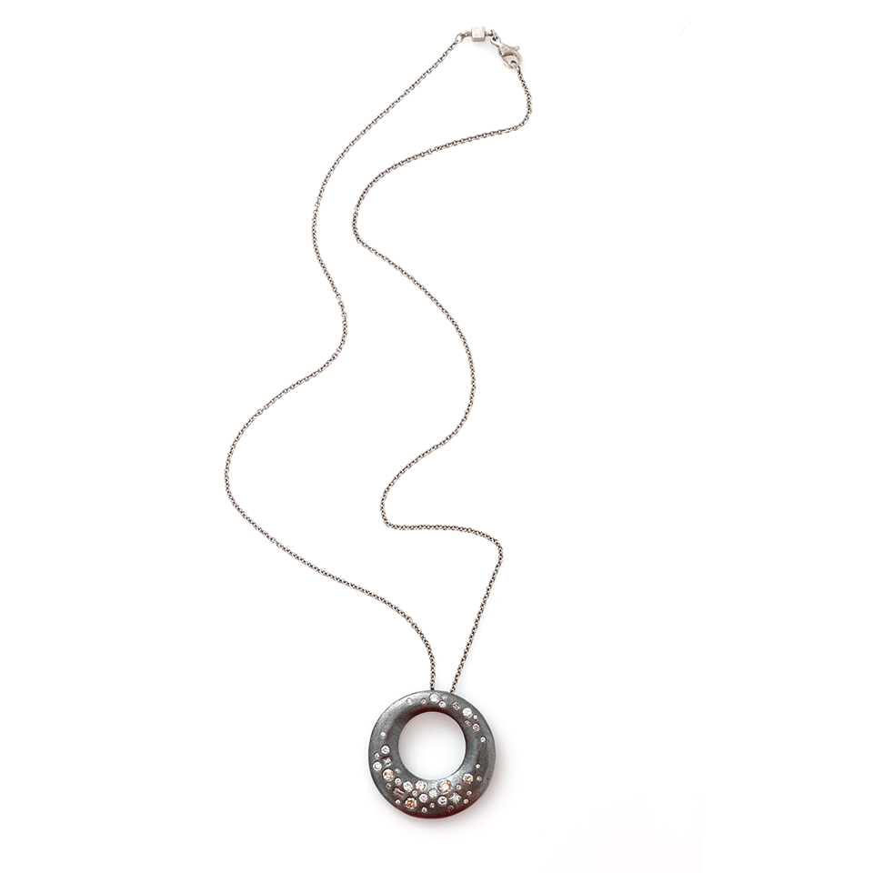 TODD REED-Diamond Circle Necklace-SILVER