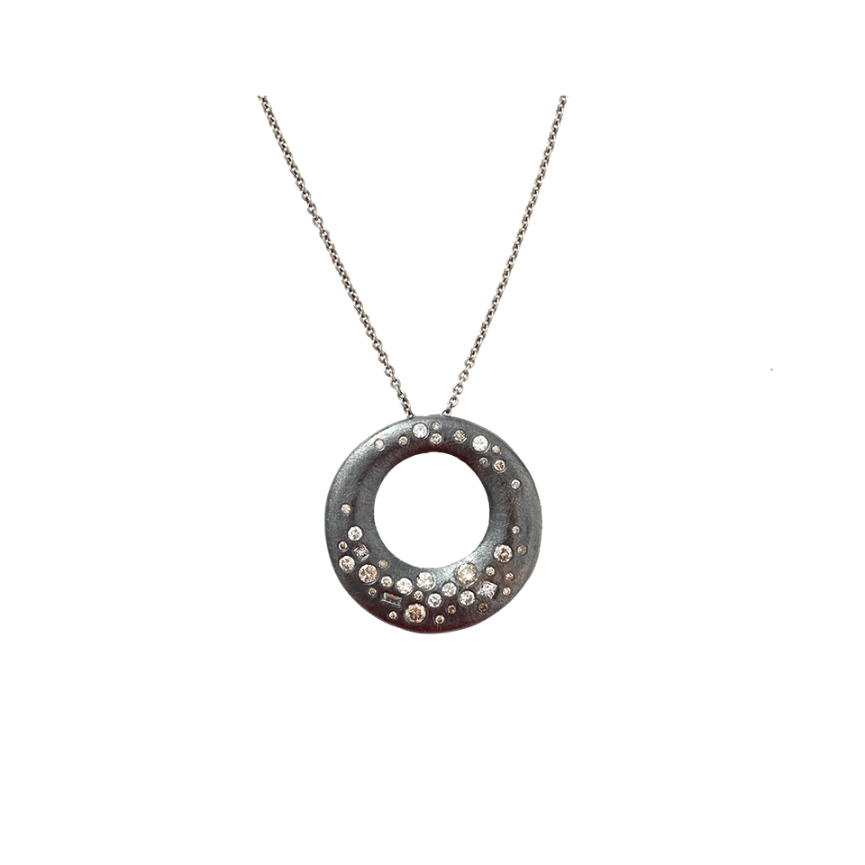 TODD REED-Diamond Circle Necklace-SILVER