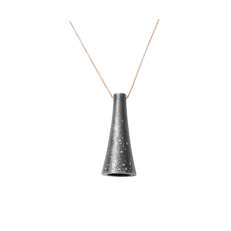 TODD REED-Diamond Cone Pendant Necklace-SILVER