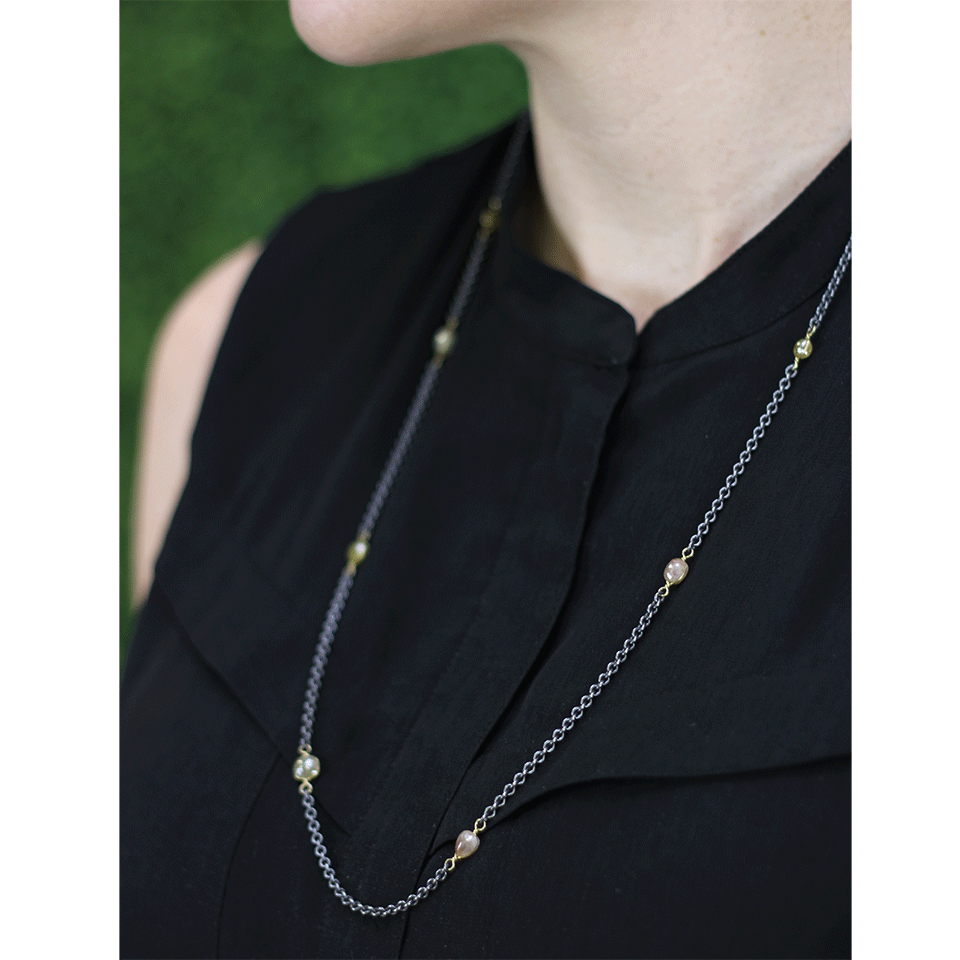 TODD REED-Diamond Station Necklace-SILVER