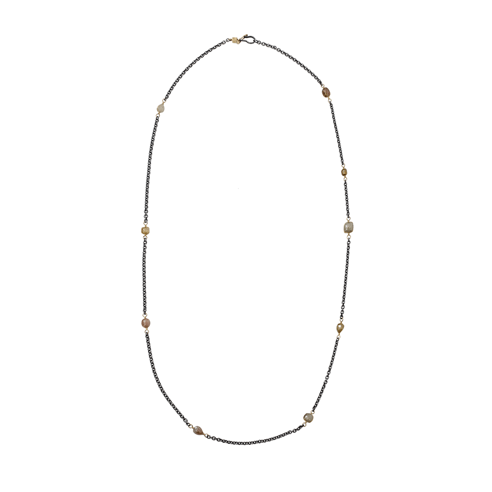 TODD REED-Diamond Station Necklace-SILVER