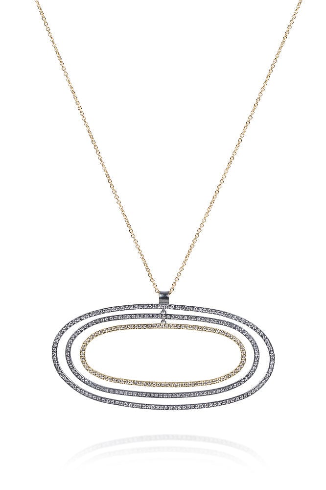 TODD REED-Diamond Circles Pendant Necklace-YELLOW GOLD