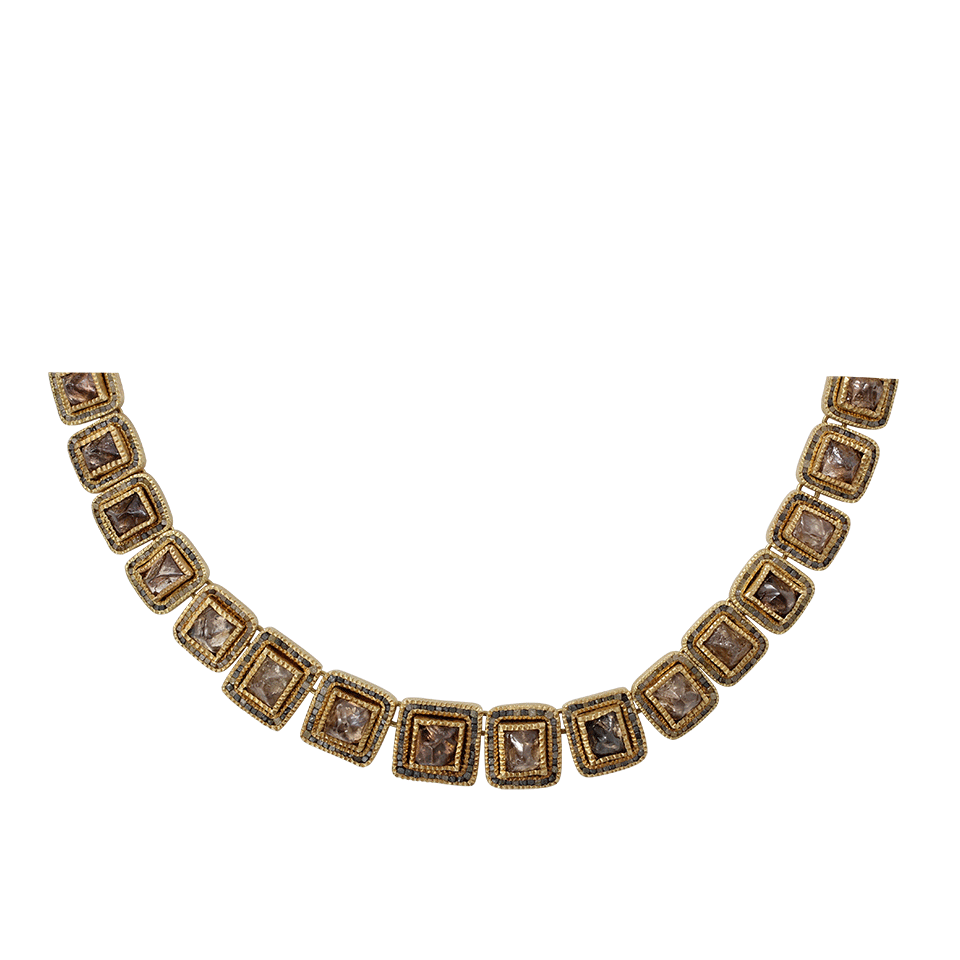 TODD REED-Diamond Octahedron Necklace-YELLOW GOLD