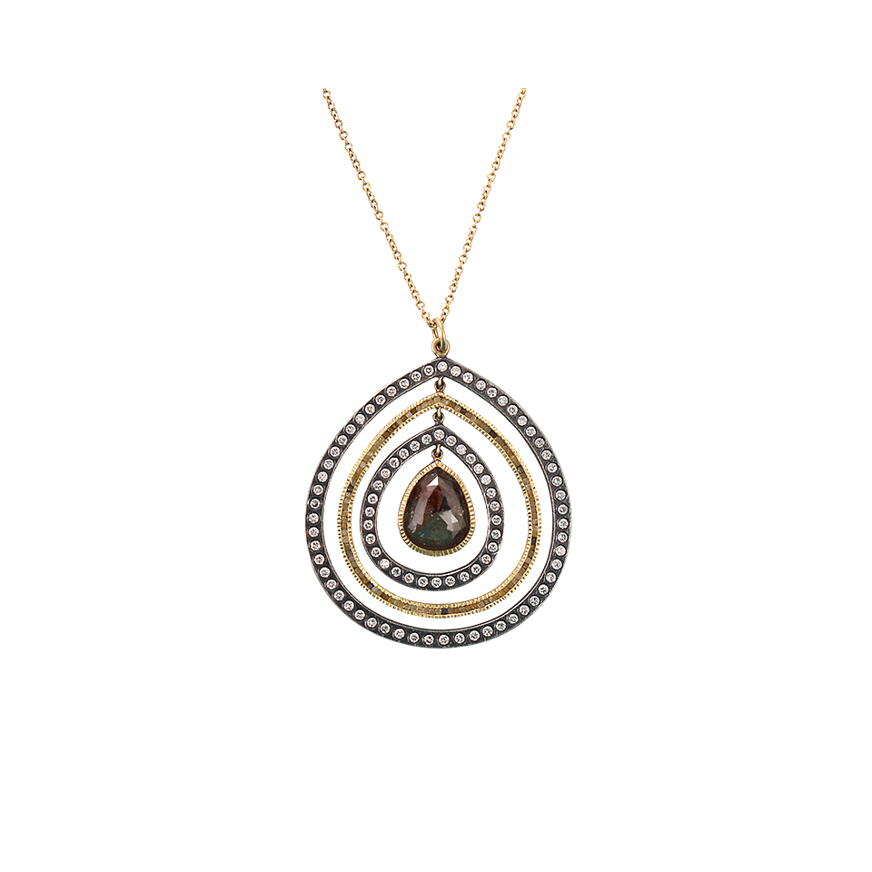 TODD REED-Red Fancy Diamond Pendant Necklace-YELLOW GOLD