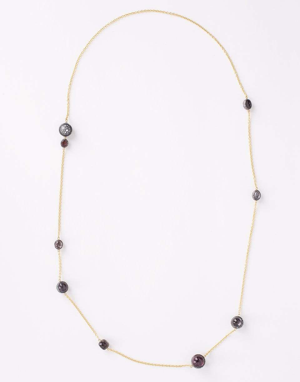 TODD REED-Spinel and Diamond Station Necklace-YELLOW GOLD