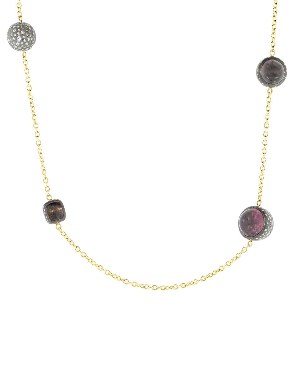 TODD REED-Spinel and Diamond Station Necklace-YELLOW GOLD