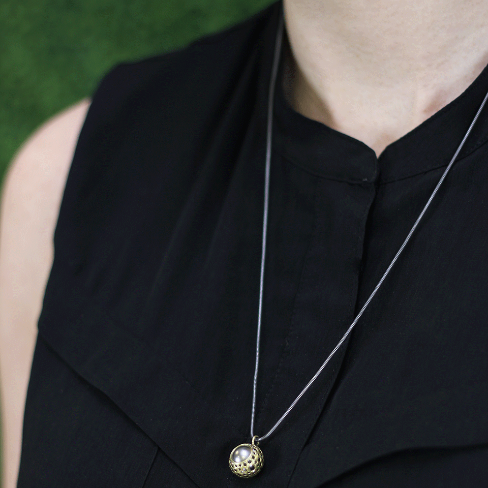 TODD REED-Tahitian Pearl And Diamond Pendant Necklace-YELLOW GOLD
