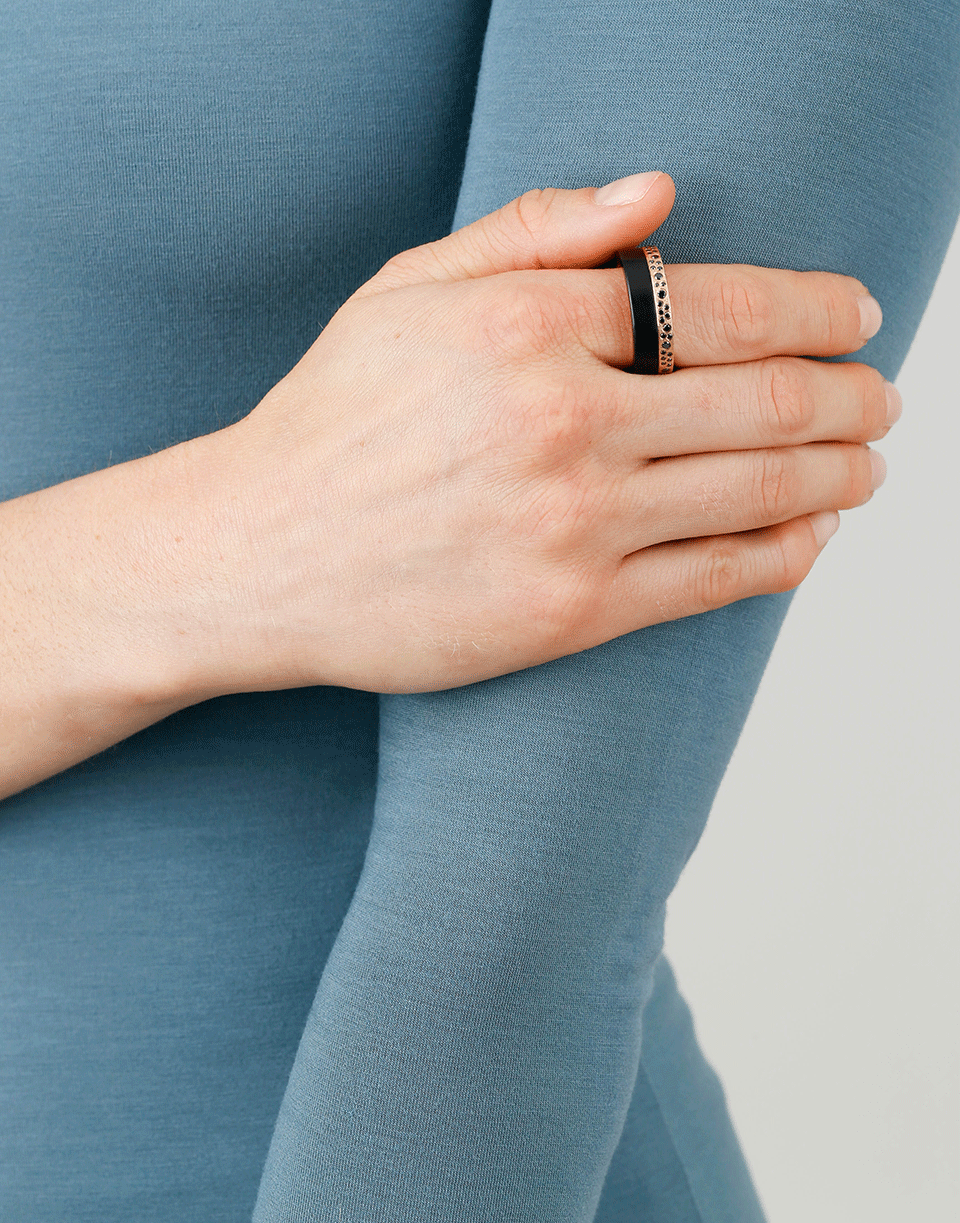 TODD REED-Black Jade Ring-ROSE GOLD