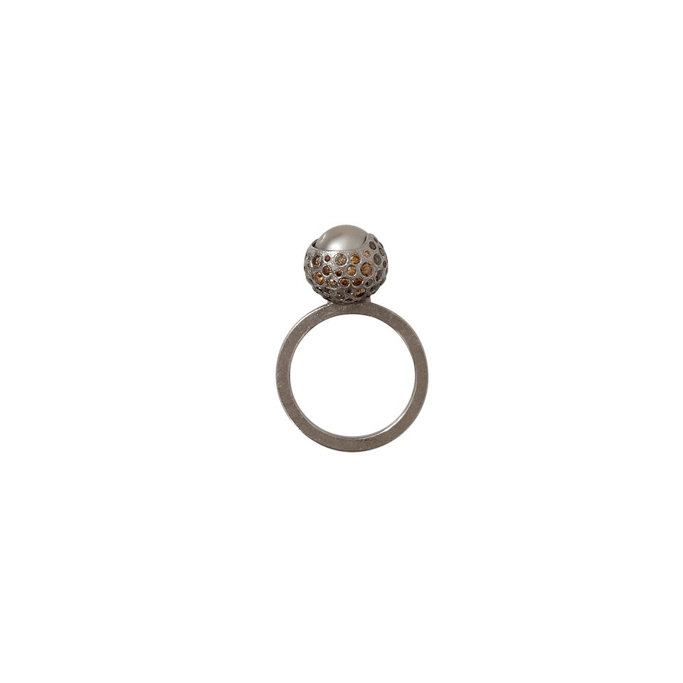 TODD REED-Tahitian Pearl And Autumn Diamond Ring-SILVER