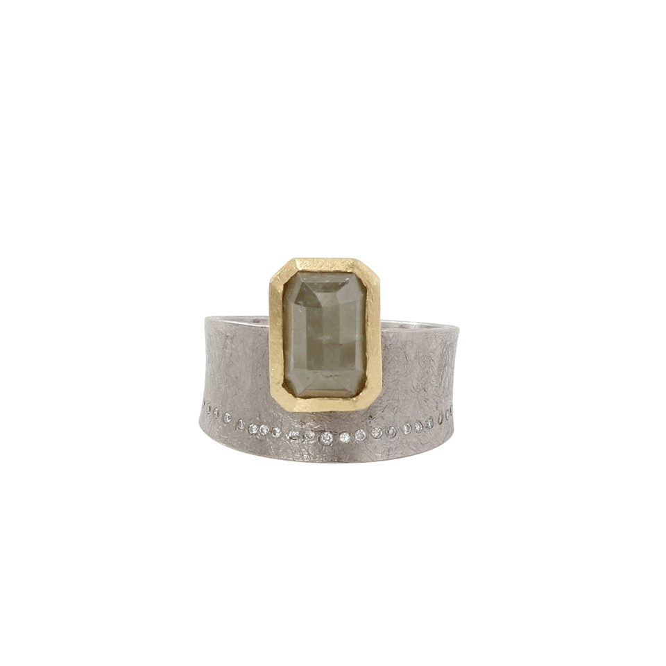 TODD REED-Yellow-Green Diamond Band-SILVER