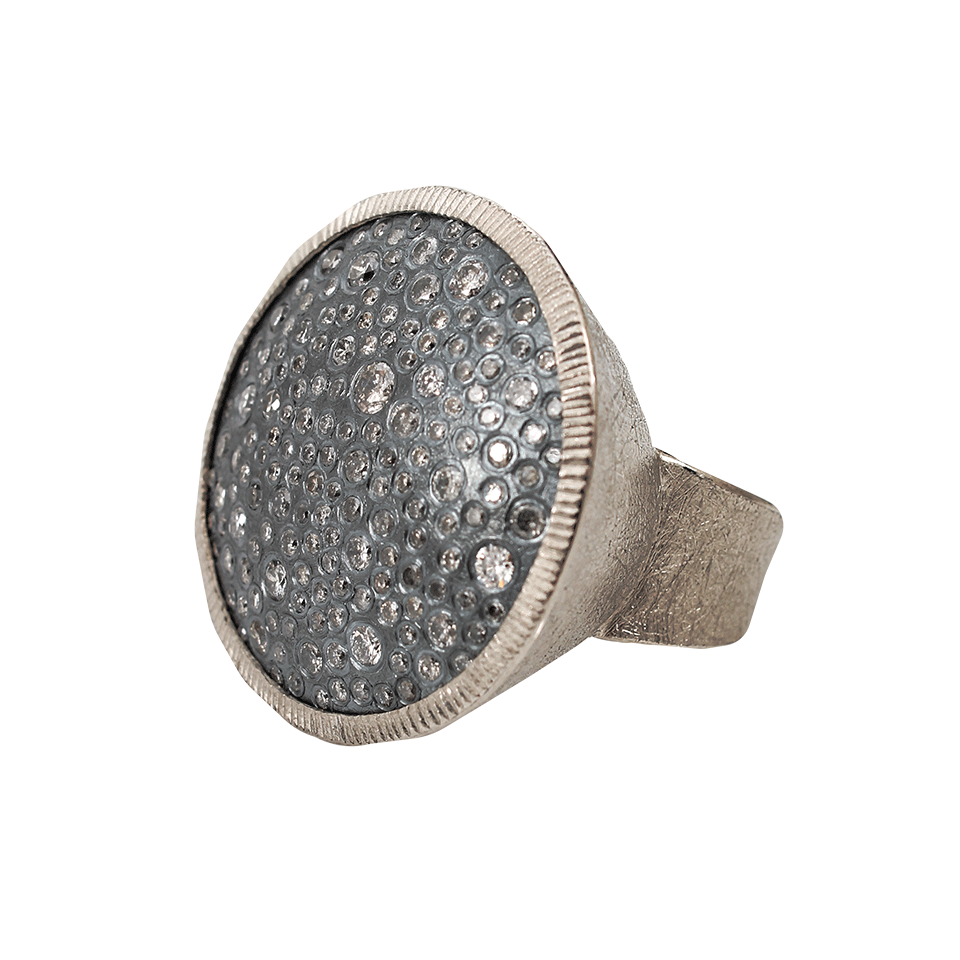 TODD REED-Diamond Pave Circle Ring-SILVER