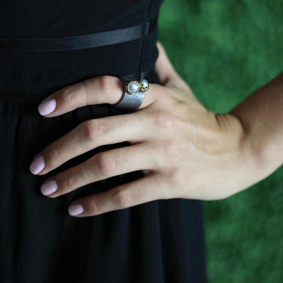 TODD REED-Tahitian Pearl Ring-SILVER