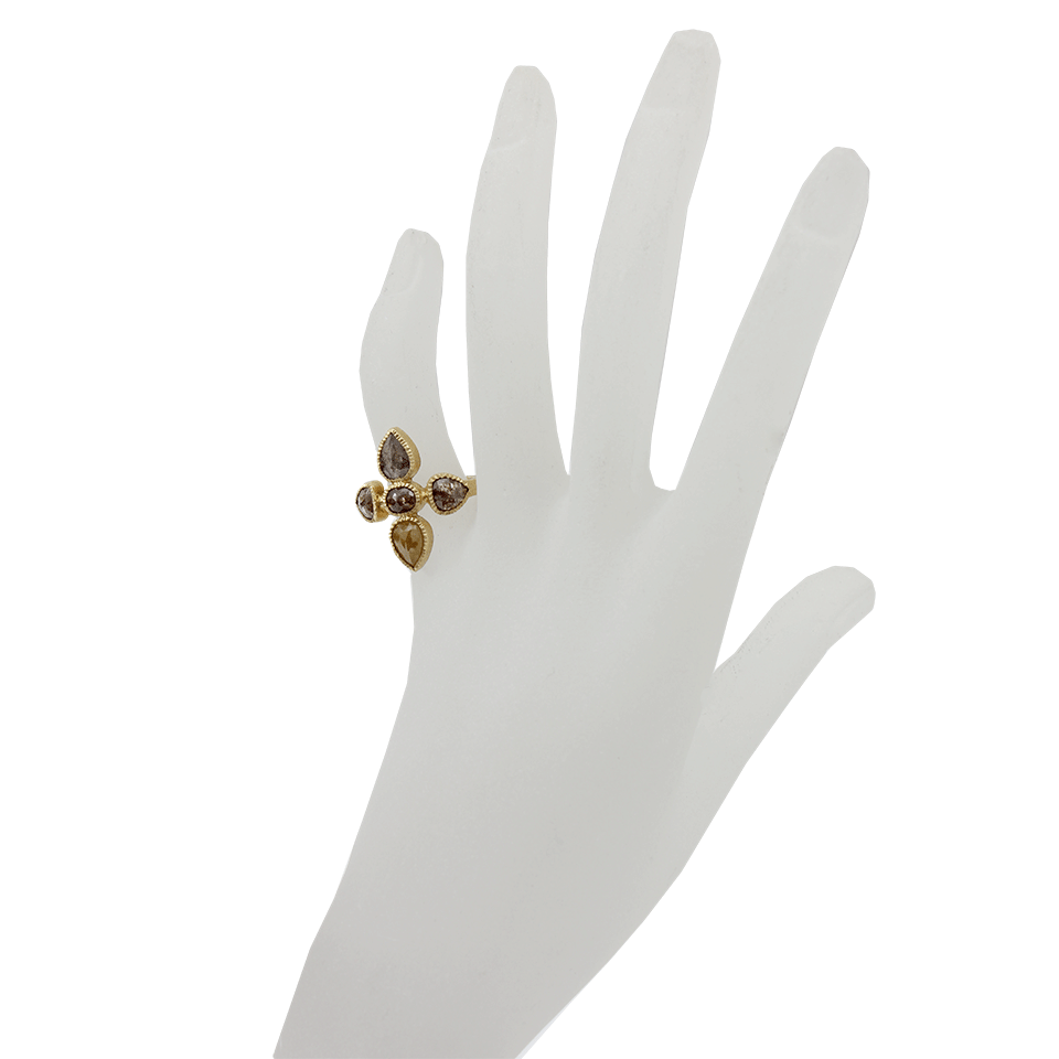 TODD REED-Five Stone Cluster Ring-YELLOW GOLD