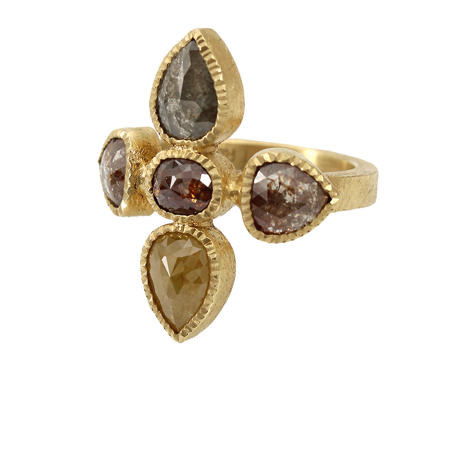 TODD REED-Five Stone Cluster Ring-YELLOW GOLD