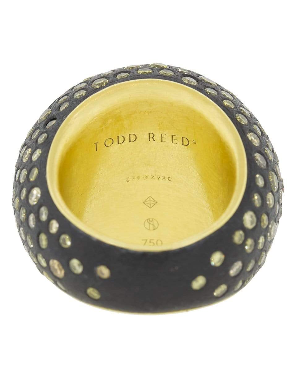 TODD REED-Black Diamond Dome Ring-YELLOW GOLD