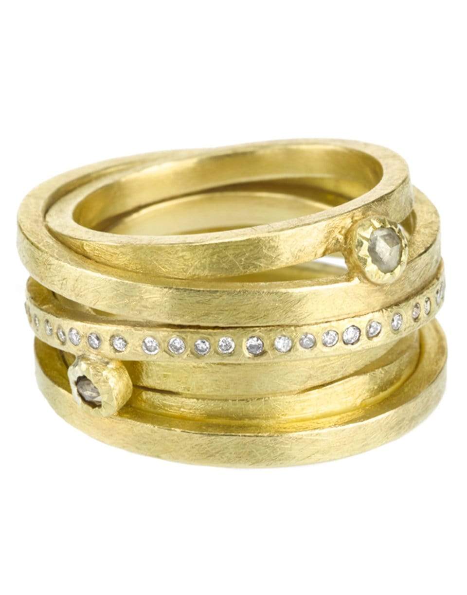 TODD REED-Diamond Multi Overlap Band Ring-YELLOW GOLD