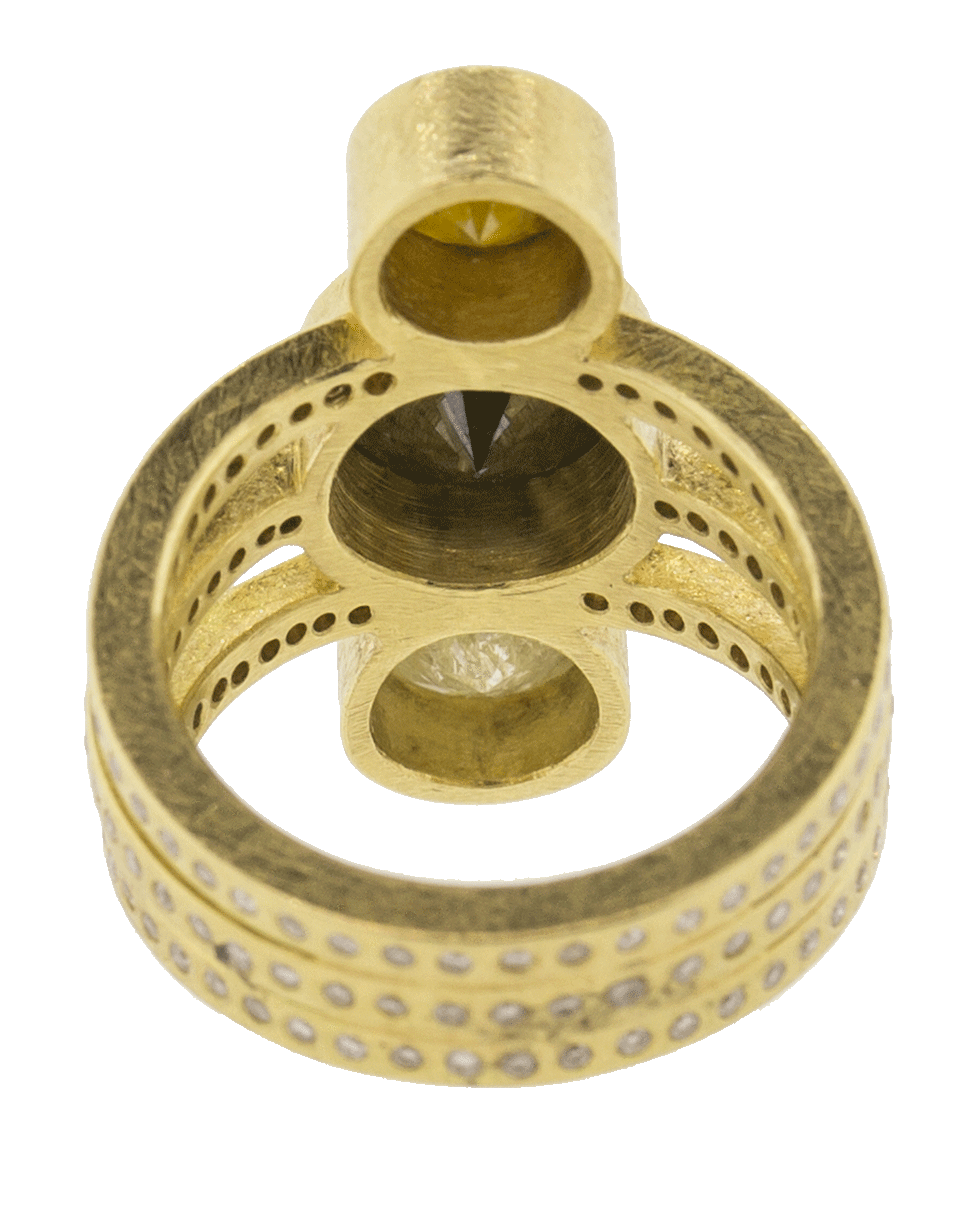 TODD REED-Three Diamond Ring-YELLOW GOLD