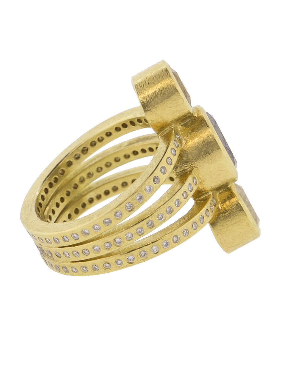 TODD REED-Three Diamond Ring-YELLOW GOLD