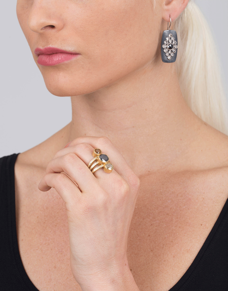 TODD REED-Three Diamond Ring-YELLOW GOLD