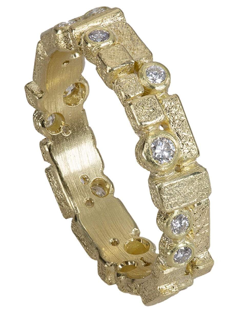 TODD REED-White Diamond Mixed Shape Band-YELLOW GOLD