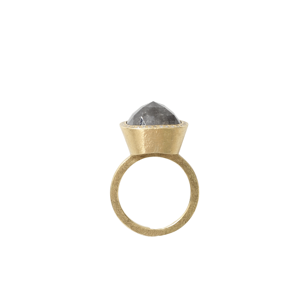 TODD REED-Fancy Black Diamond Ring-YELLOW GOLD