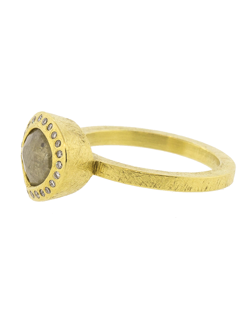 TODD REED-Fancy Cut Pear Shape Diamond Ring-YELLOW GOLD