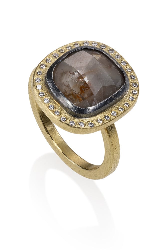 TODD REED-Fancy Diamond Solitaire Ring-YELLOW GOLD