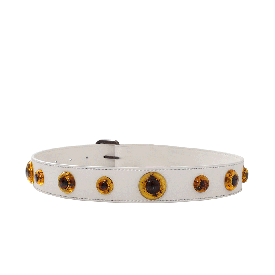 TOMAS MAIER-Studded Belt-CHALK