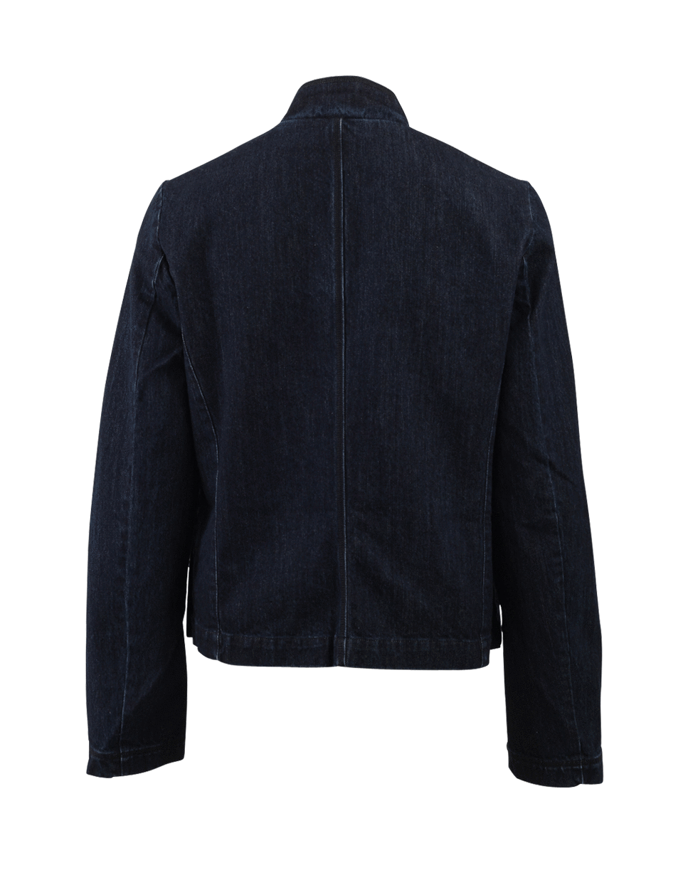 TOMAS MAIER-Denim Frayed Jacket-NAVY