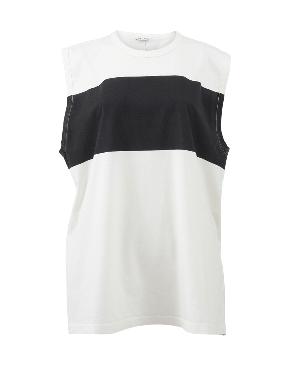 TOMAS MAIER-Screen Printed Stripe Tank-BLACK