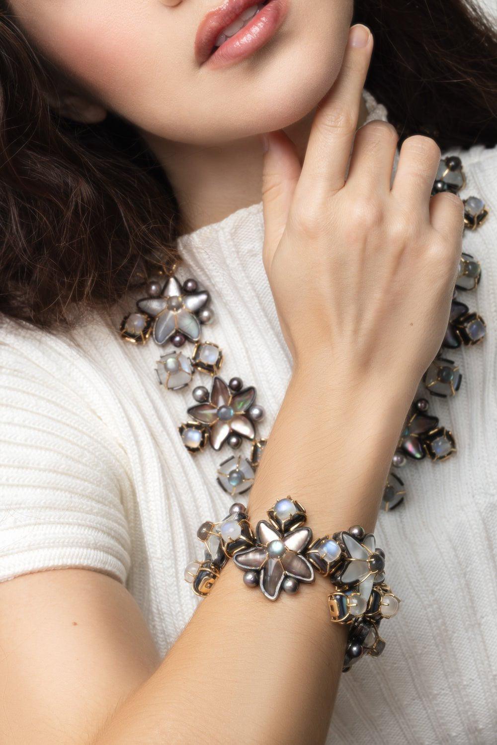 TONY DUQUETTE-Star Moonstone Bracelet-YELLOW GOLD