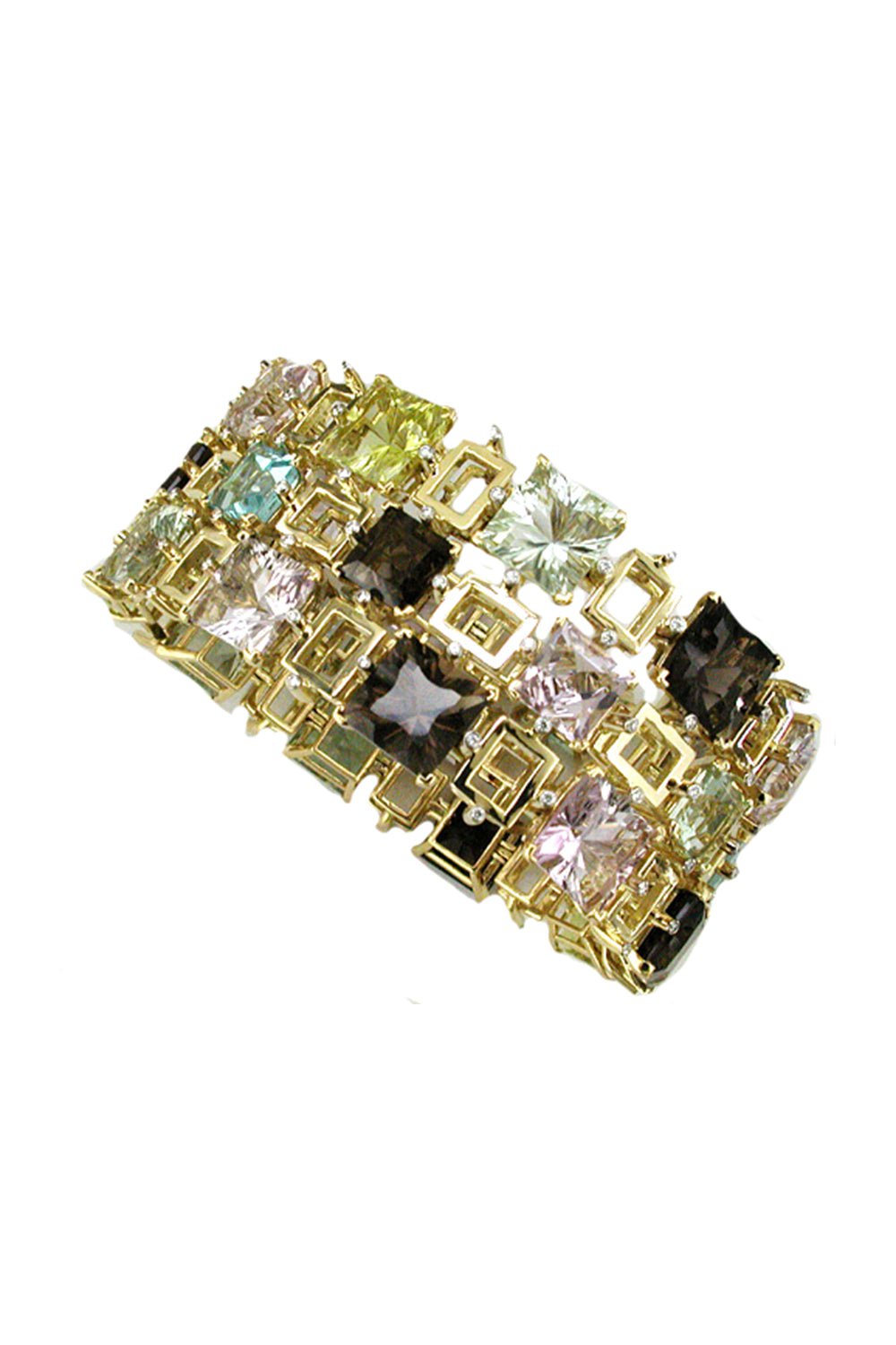 TONY DUQUETTE-Topaz Amethyst Quartz Bracelet-YELLOW GOLD