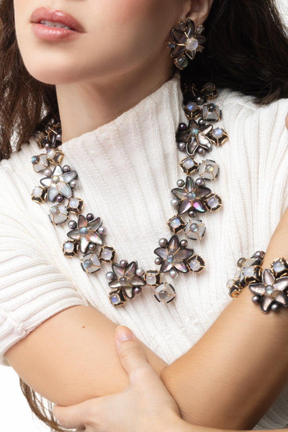 TONY DUQUETTE-Star Moonstone Necklace-YELLOW GOLD