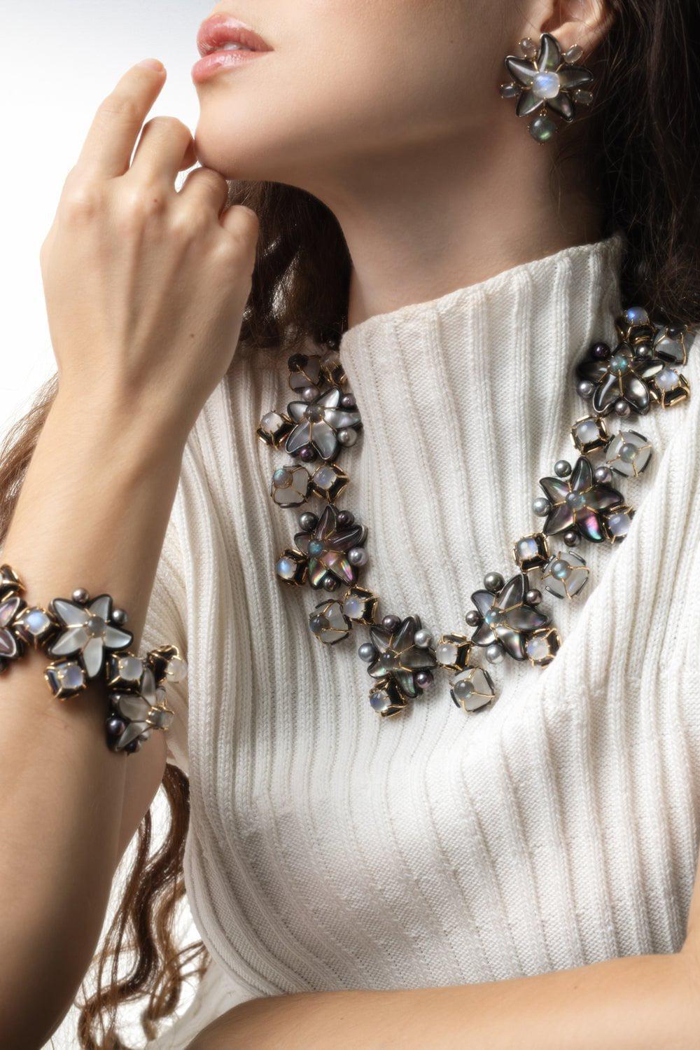 TONY DUQUETTE-Star Moonstone Necklace-YELLOW GOLD
