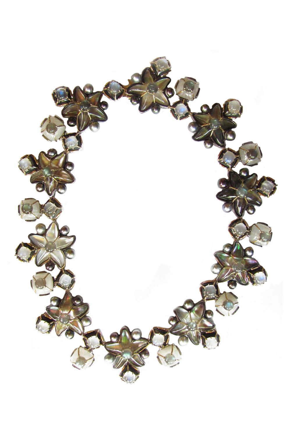 TONY DUQUETTE-Star Moonstone Necklace-YELLOW GOLD