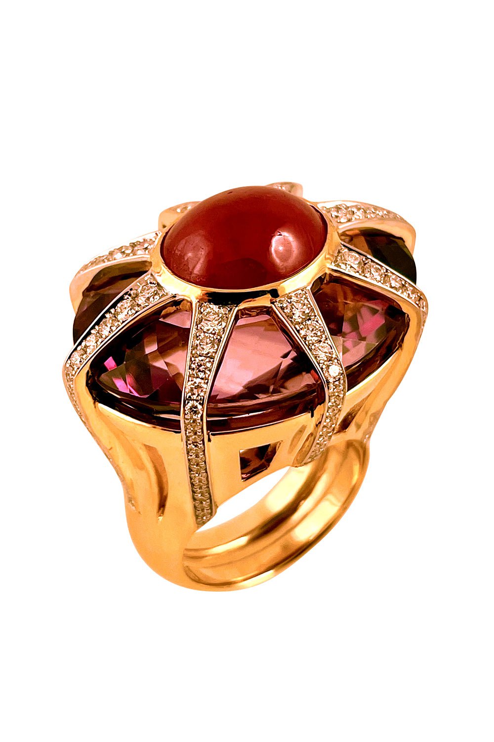 TONY DUQUETTE-Amethyst Ruby Star Ring-YELLOW GOLD